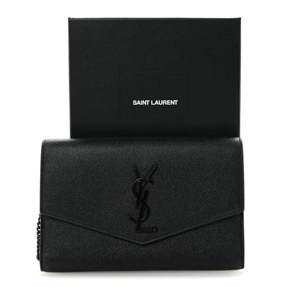 Saint Laurent Grain de Poudre Uptown Chain Wallet Black 12 of 12