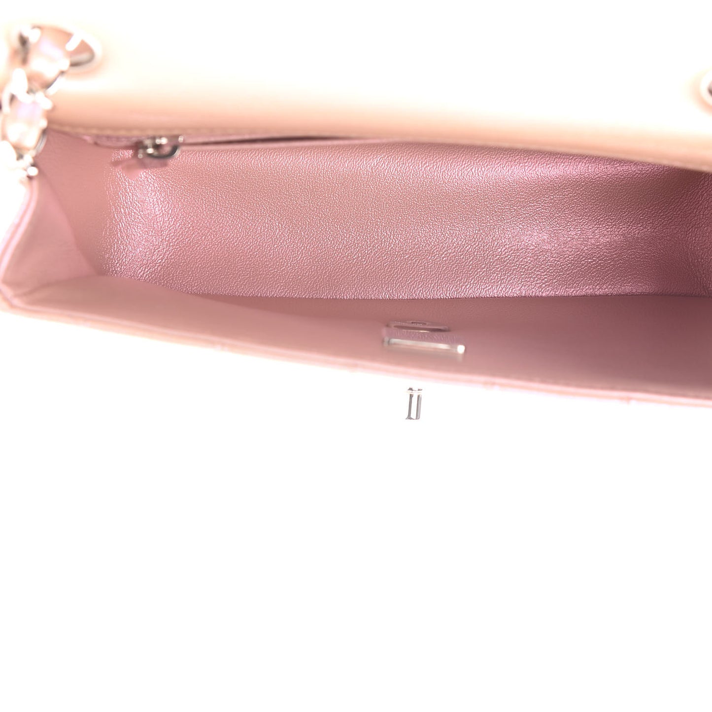 Iridescent Calfskin Quilted Mini Rectangular Flap Pink