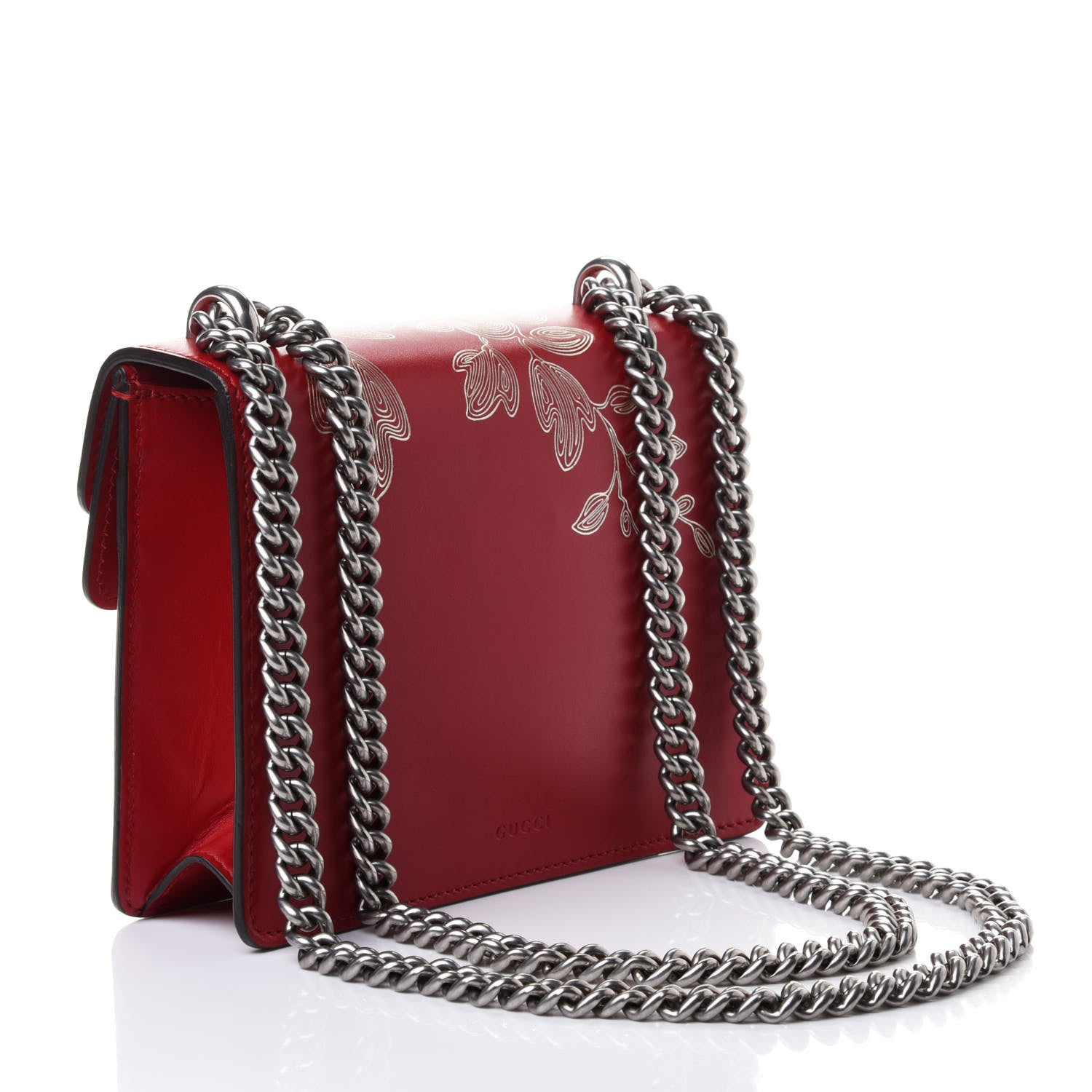 Gucci Calfskin Chinese New Year Mini Dionysus Shoulder Bag Hibiscus Red 2 of 4