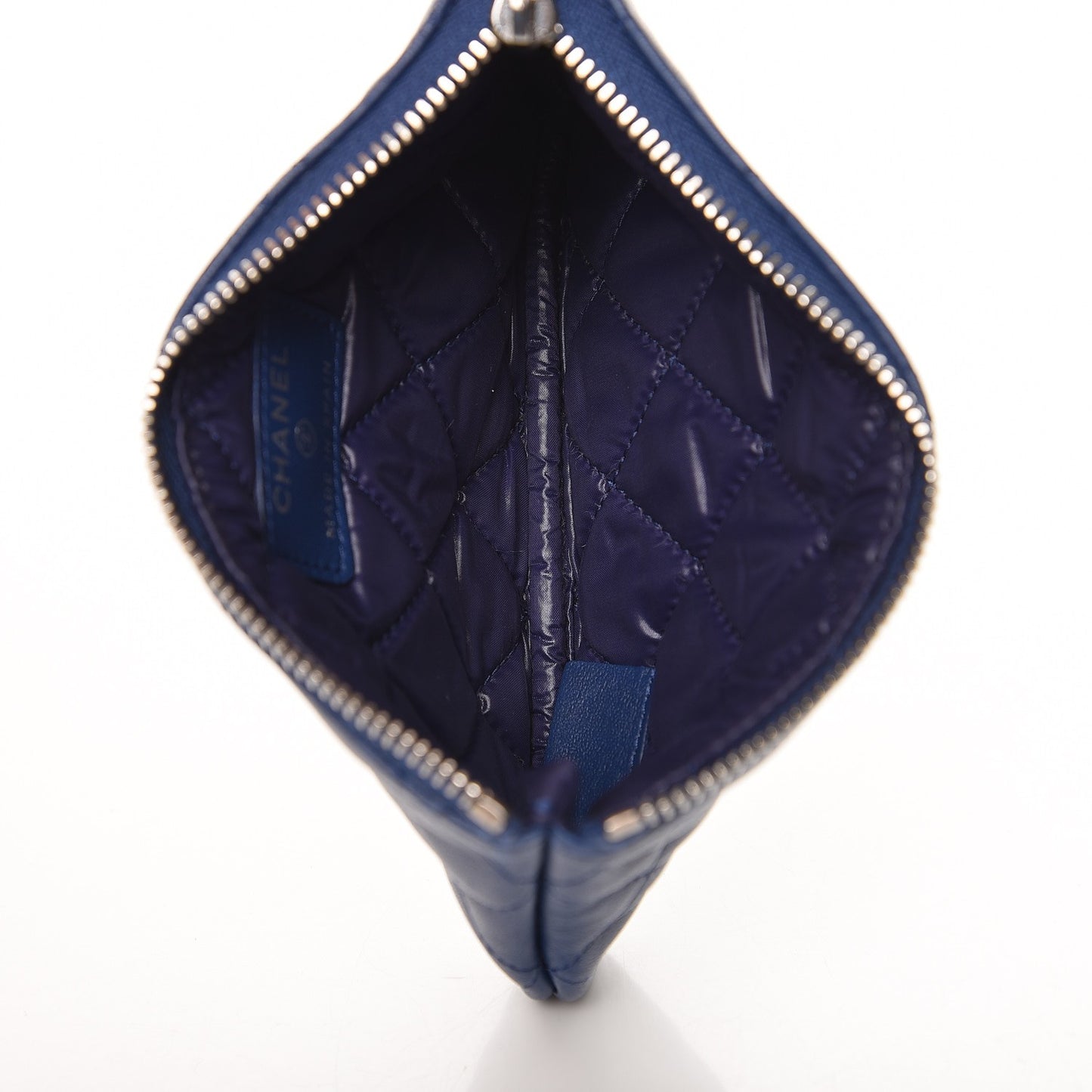 Lambskin Quilted Coin Purse Case Navy