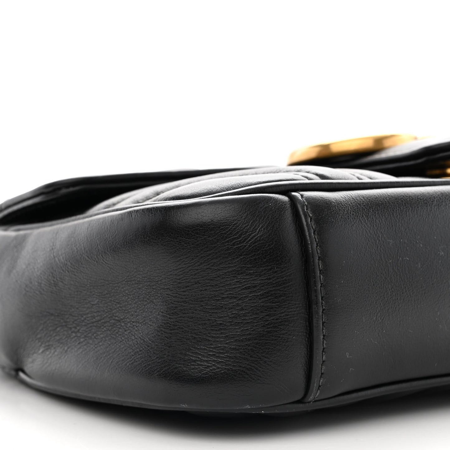 Calfskin Matelasse Mini GG Marmont Shoulder Bag Black
