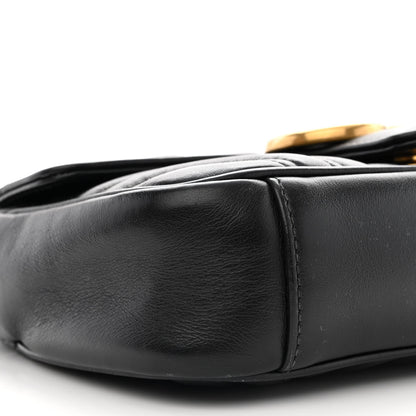 Gucci Calfskin Matelasse Mini GG Marmont Shoulder Bag Black 11 of 12