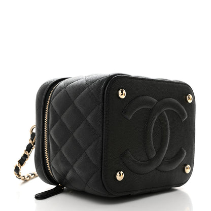 Chanel Caviar Quilted Small Top Handle Vanity Case With Chain Black 4 of 11
