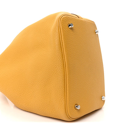 Hermes Taurillon Clemence Picotin Lock 22 MM Jaune Ambre 9 of 10