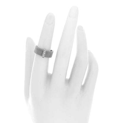 Tiffany Sterling Silver Diamond Somerset Mesh Ring 50 5.5 2 of 4