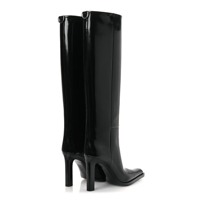 Saint Laurent Vitello Marilyn Nina 95 Knee High Boots 38.5 Black 5 of 11