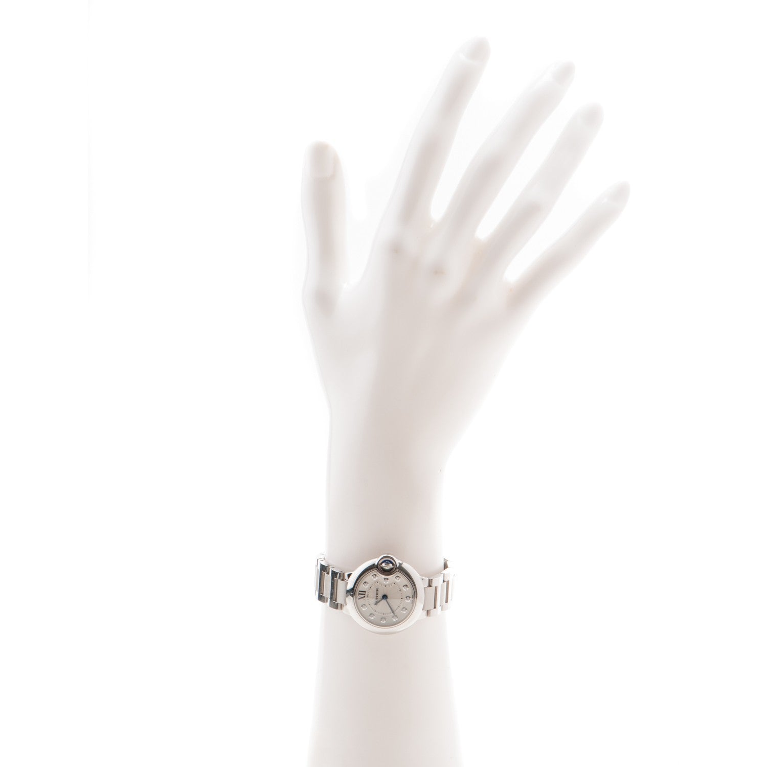 Cartier Stainless Steel Diamond 28mm Ballon Bleu De Quartz Watch 2 of 10