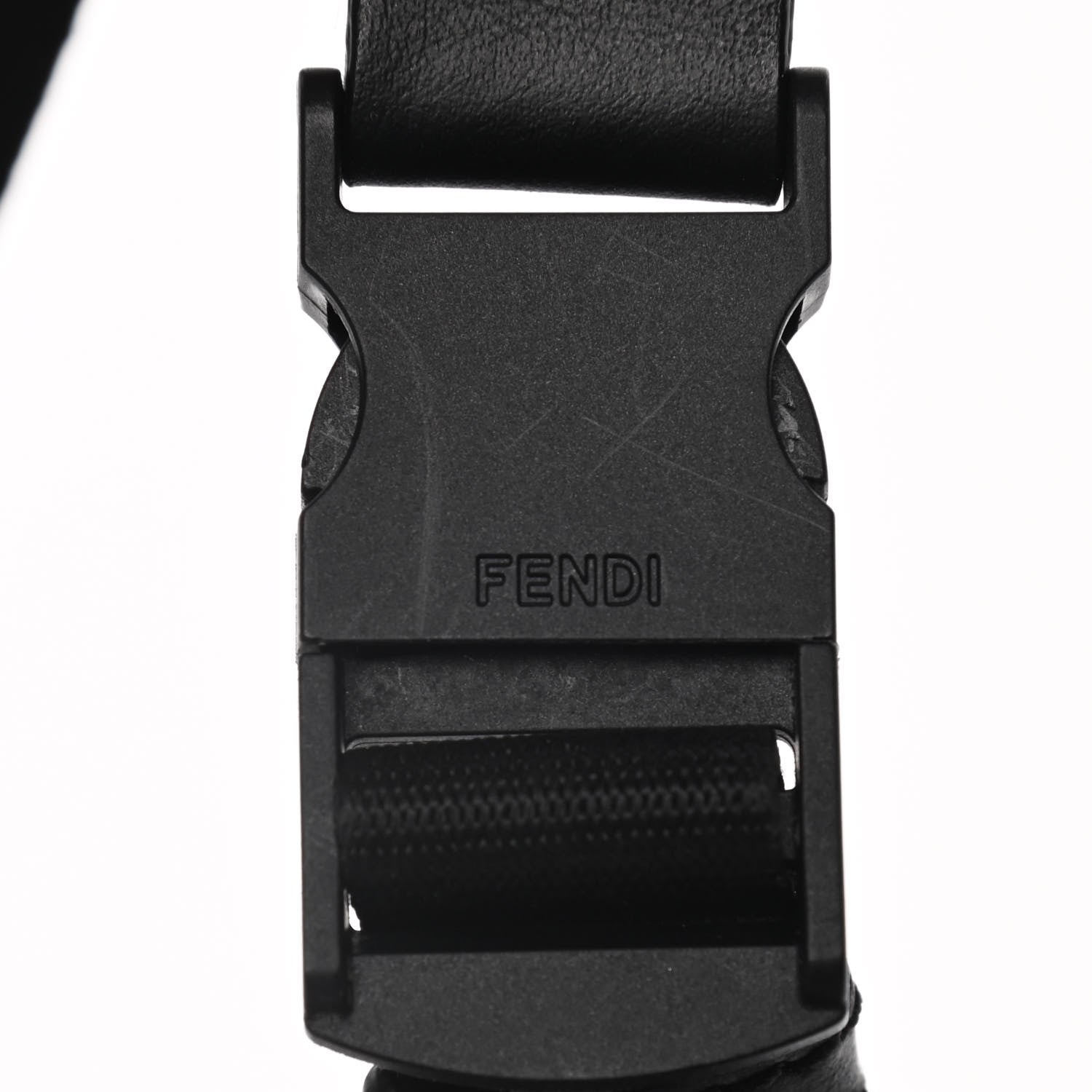 Fendi Glazed Fabric Vitello Century FF 1974 Stamp Patch Mens Pocket Belt Bag Mogano Panna Black 18 of 21