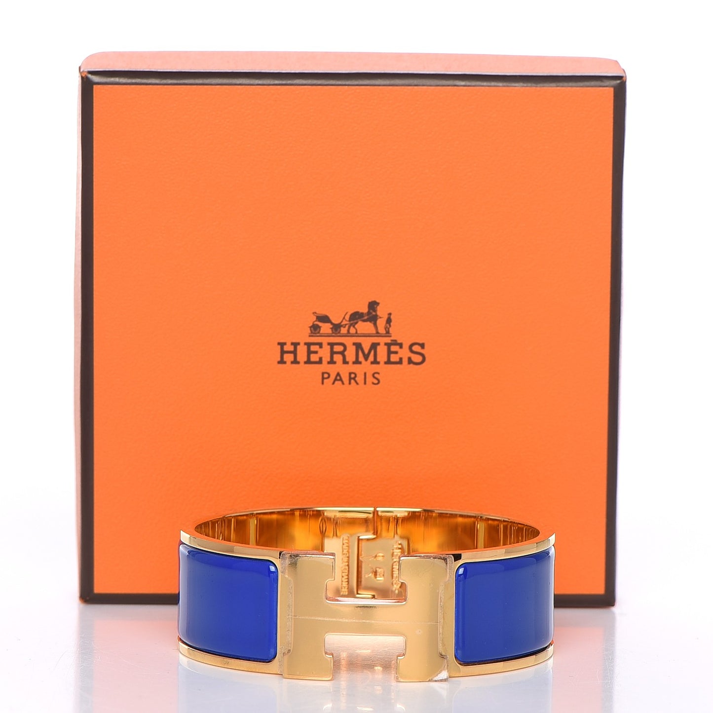 Enamel Wide Clic Clac H Bracelet PM Bleu Royal