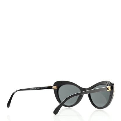 Chanel Acetate Cat Eye CC Sunglasses 5432 Black 4 of 10