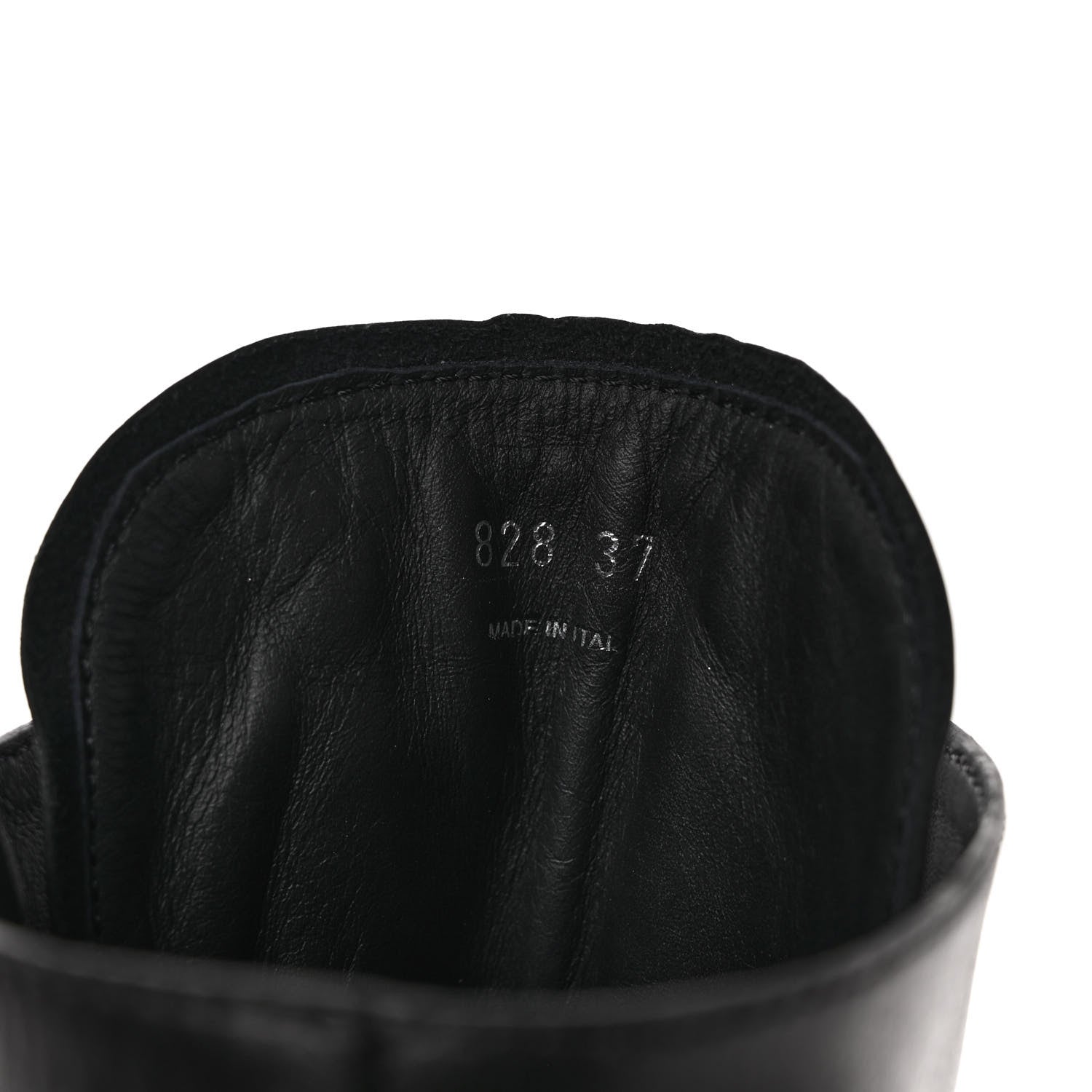 Prada Vitello Lux Nylon Metal Triangle Logo Monolith Pouch Pocket 55mm Tall Combat Boots 37 Black 8 of 10