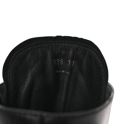 Prada Vitello Lux Nylon Metal Triangle Logo Monolith Pouch Pocket 55mm Tall Combat Boots 37 Black 8 of 10
