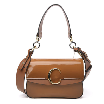 Chloe Spazzolato Sfumato Calfskin Small C Double Carry Autumnal Brown 1 of 10