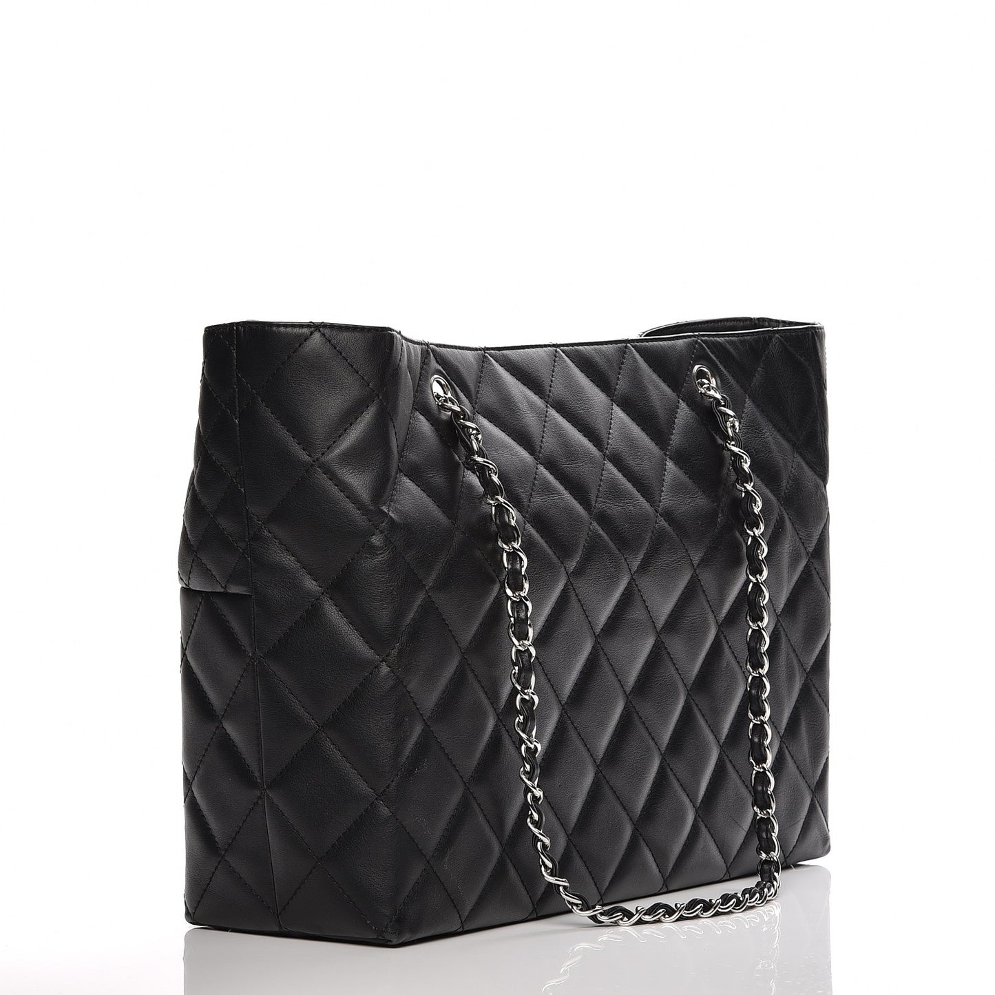 Calfskin Quilted Large In The Business Tote Black