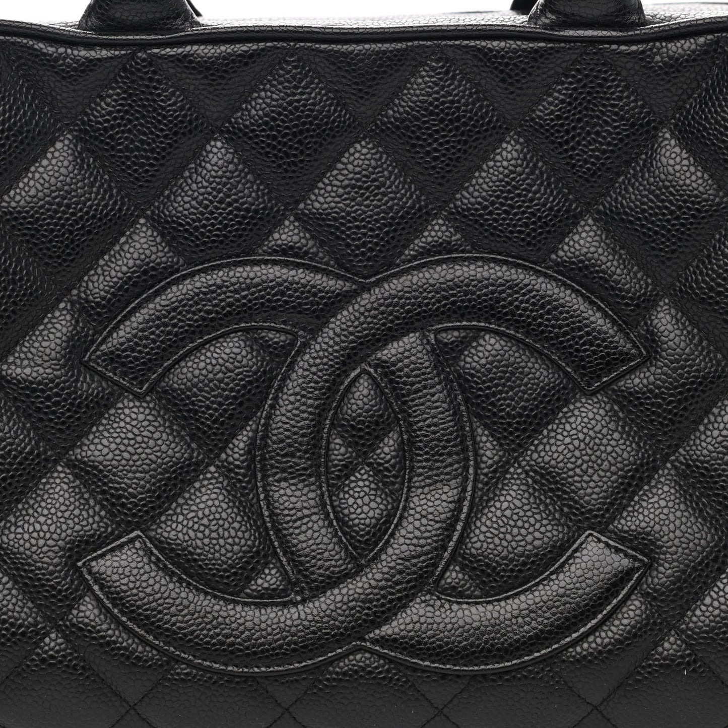 Caviar Quilted Large Bowler Black