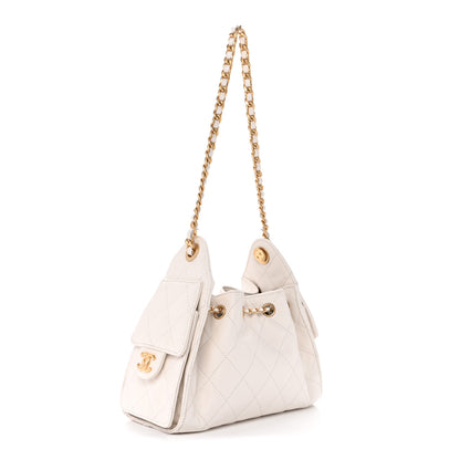 Chanel Caviar Quilted Mini Chanel 25 Handbag White 3 of 10