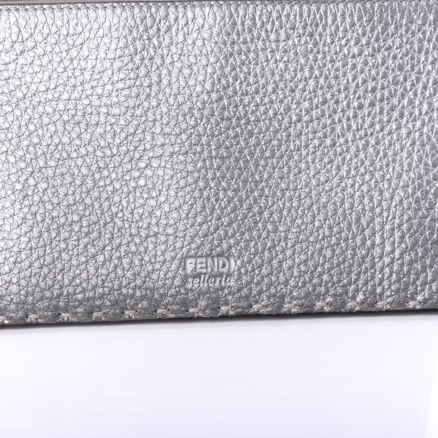 Cuoio Romano Lux Selleria Flat Clutch Argento