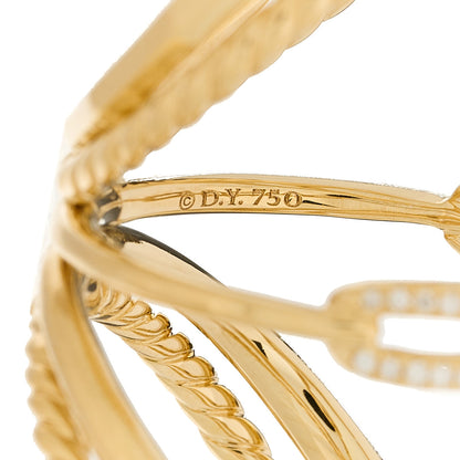 David Yurman 18K Yellow Gold Diamond 15mm Stax Five-Row Ring 59 8.75 4 of 4