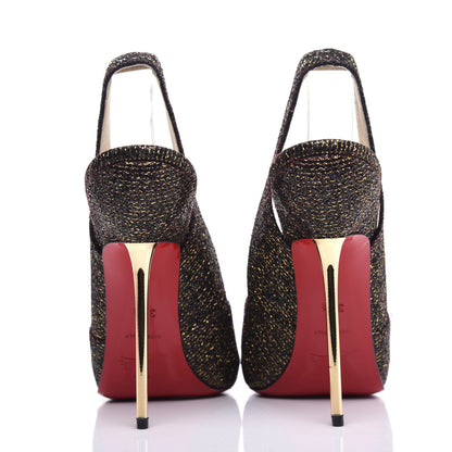 Christian Louboutin Glitter Boulimina 120 Platform Slingback Pumps 37.5 Black 7 of 9