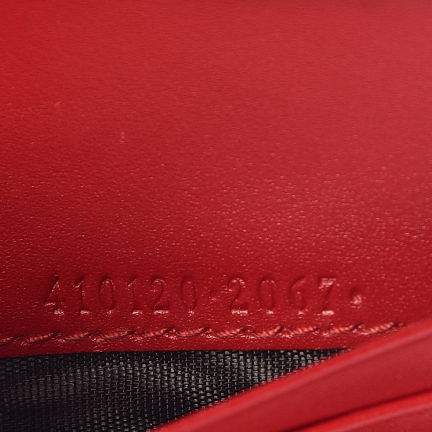 Gucci Guccissima Card Case Wallet Red 7 of 7