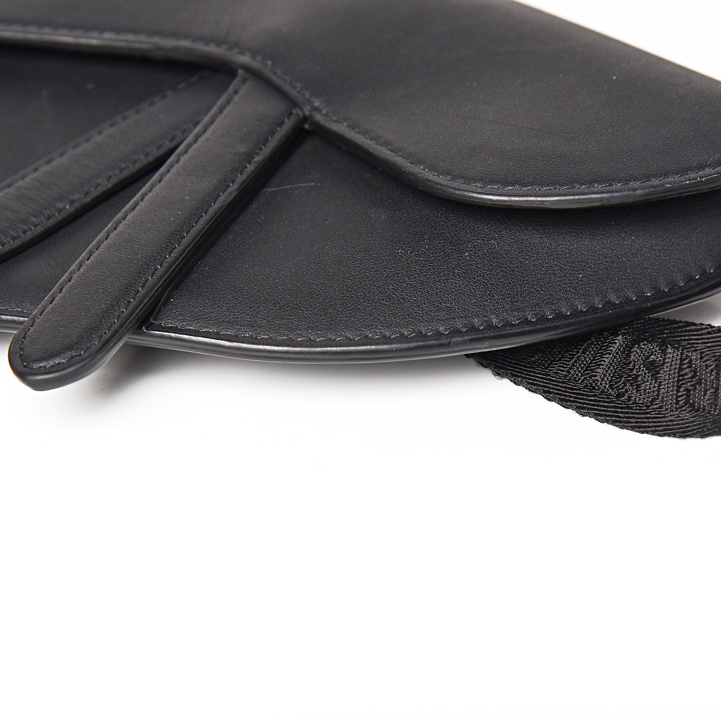 Ultra Matte Calfskin Saddle Belt Bag Black