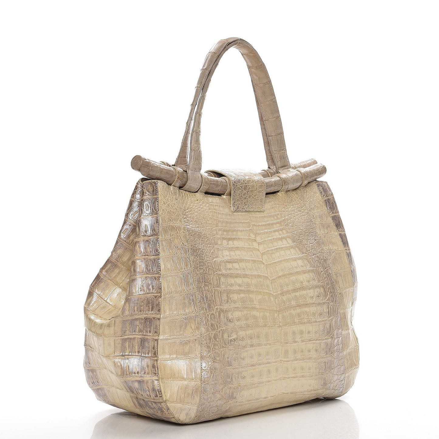 Crocodile Tote Silver