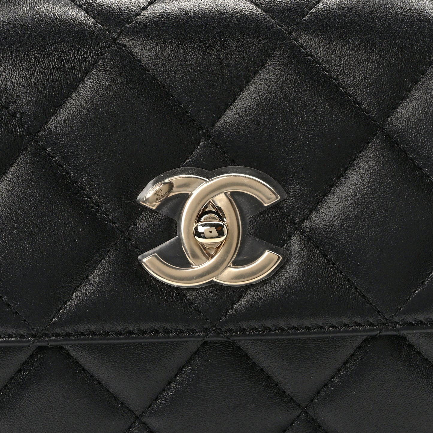 Lambskin Quilted Small Trendy CC Dual Handle Flap Bag Black
