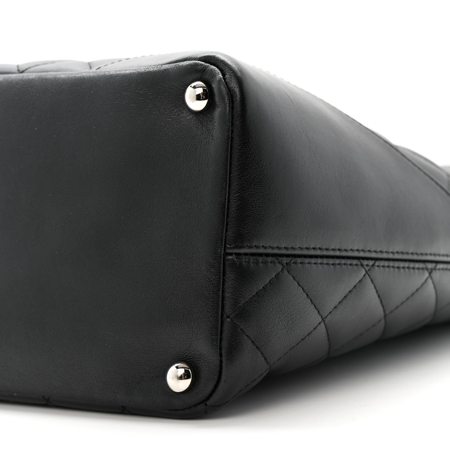 Chanel Calfskin Quilted Medium Cambon Tote Black White 10 of 15