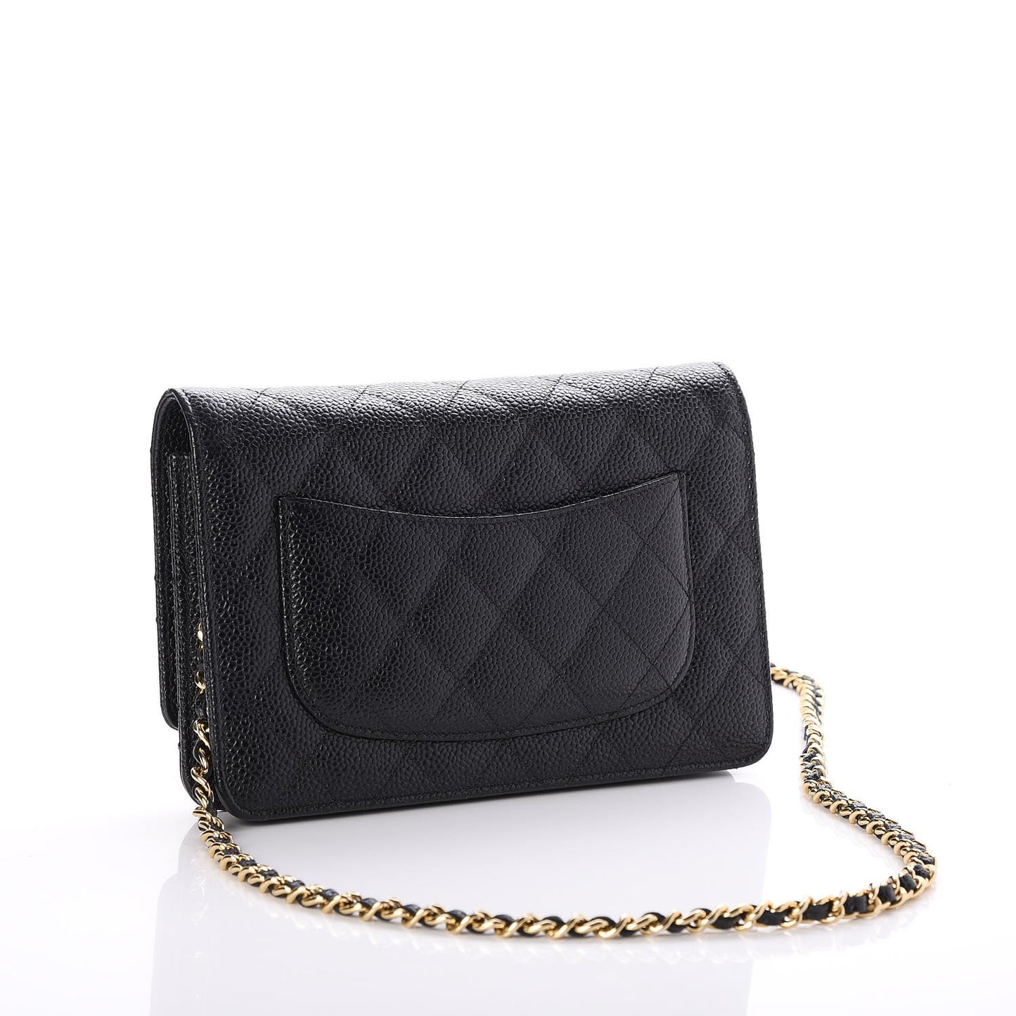 Caviar Quilted Wallet On Chain WOC Black