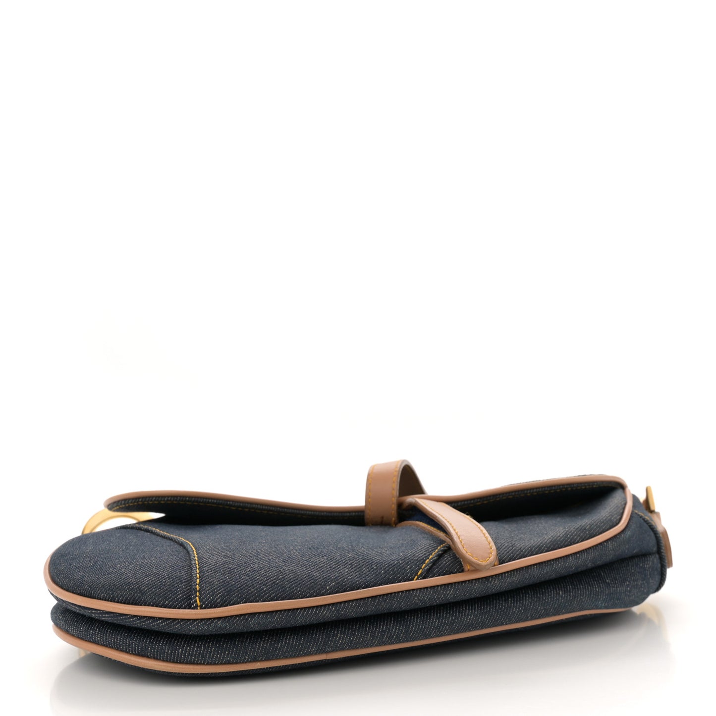 Denim Calfskin Saddle Bag Blue