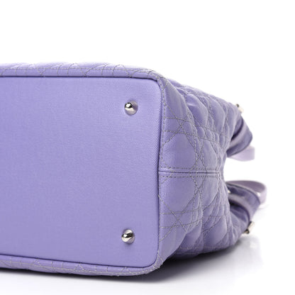 Christian Dior Coated Canvas Cannage Medium Panarea Tote Lilac 7 of 16