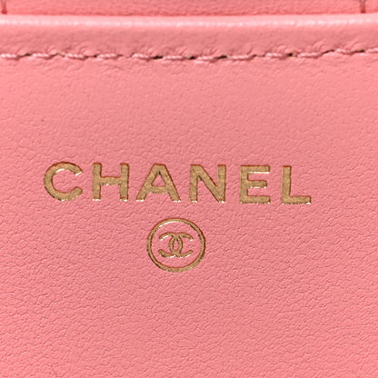 Chanel Lambskin Quilted Flap Phone Holder With Chain Pink 6 of 10
