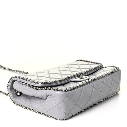 Chanel Crumpled Calfskin Large Chain All Over Flap Grey 3 of 5
