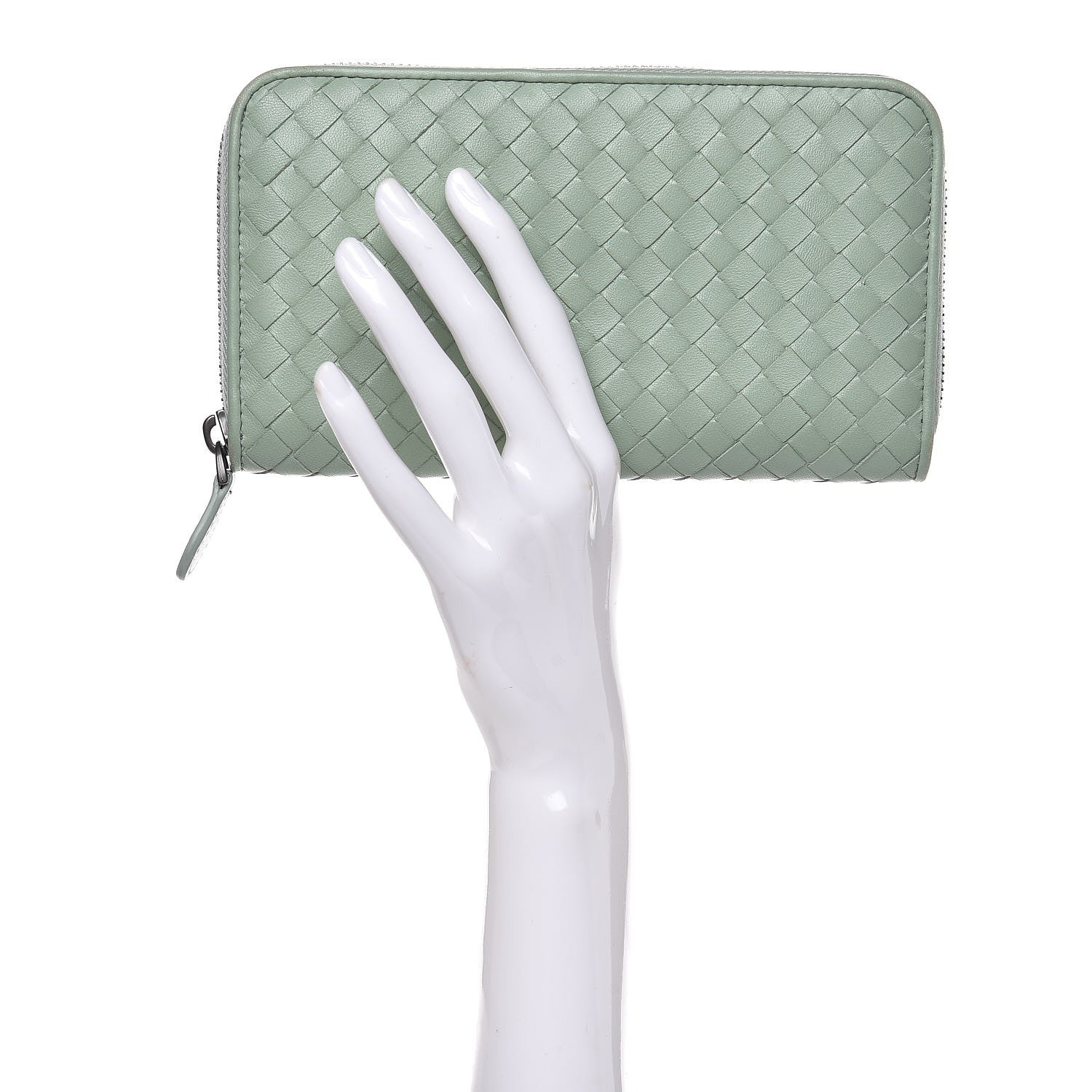 Bottega Veneta Nappa Intrecciato Zip Around Wallet New Sage 2 of 10