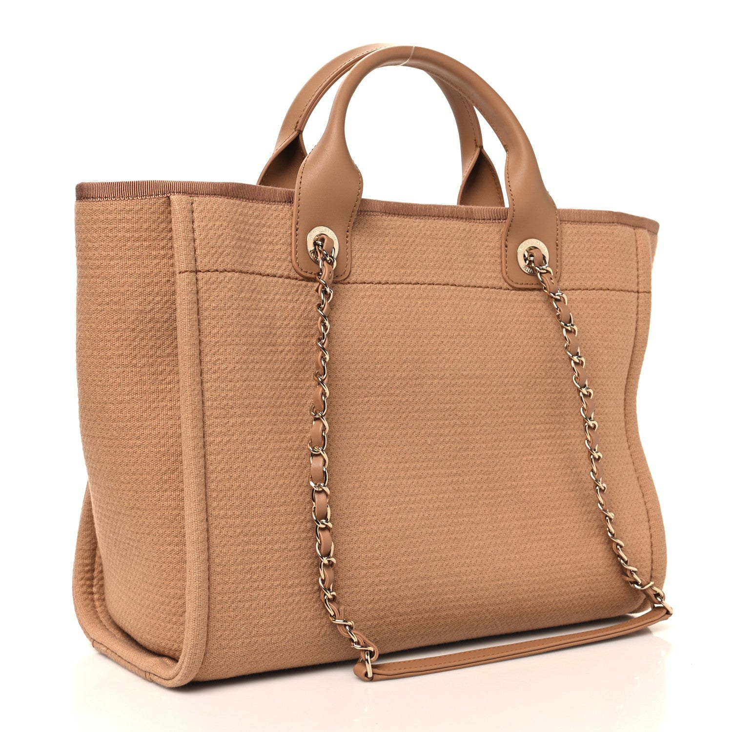 Chanel Mixed Fibers Small Deauville Tote Camel 4 of 12