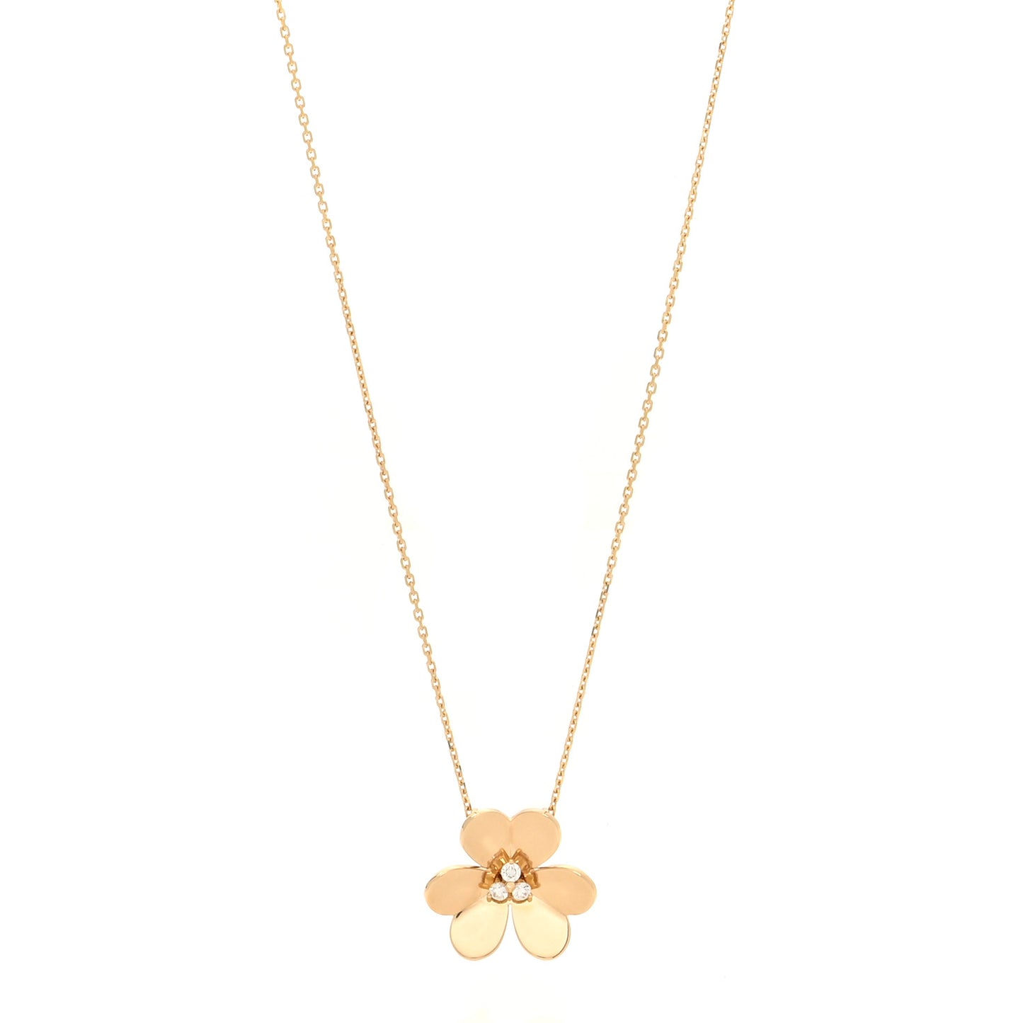 18K Yellow Gold Diamond Very Large Frivole Clip Pendant Necklace