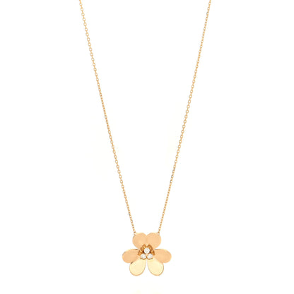 Van Cleef & Arpels 18K Yellow Gold Diamond Very Large Frivole Clip Pendant Necklace 1 of 6