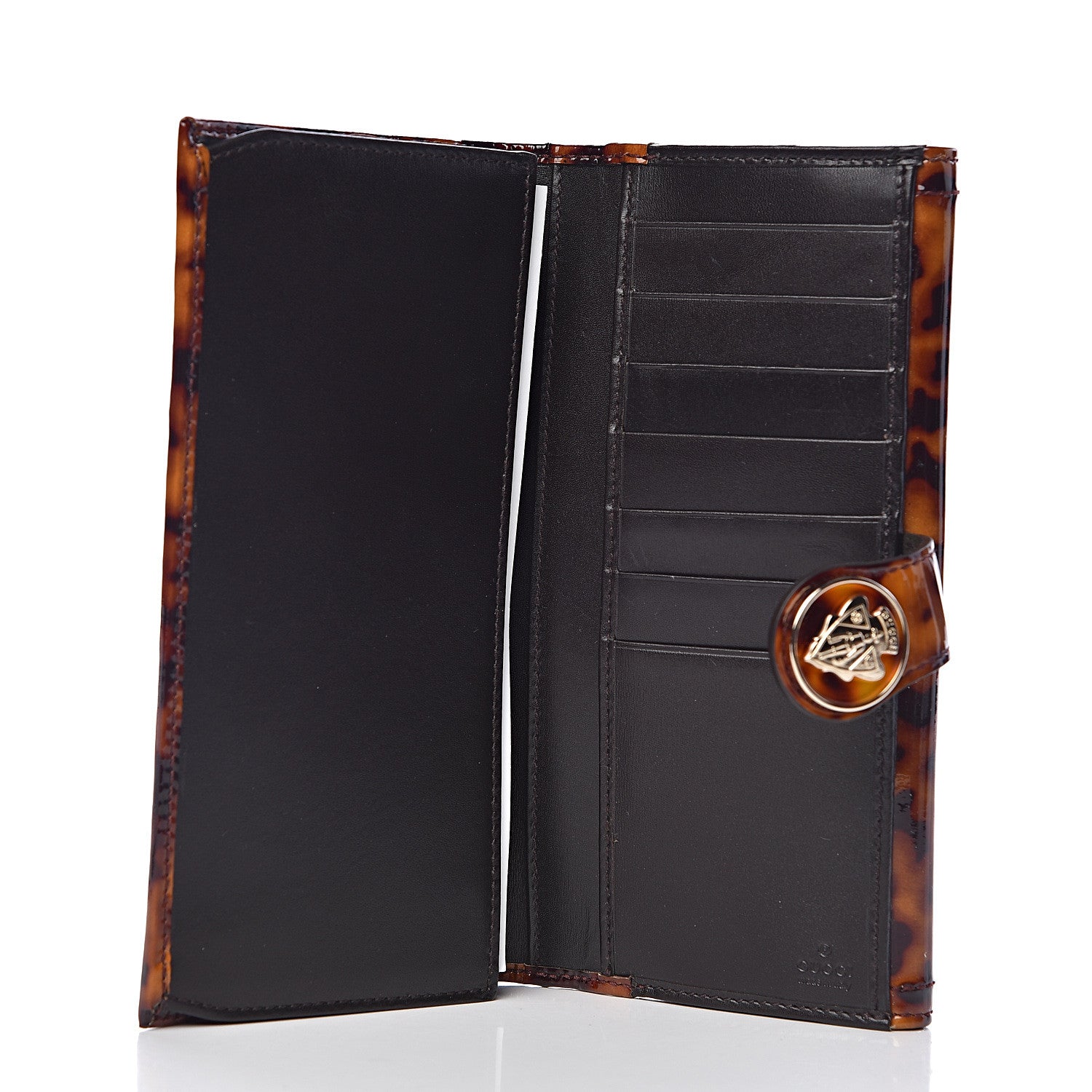 Gucci Patent Hysteria Continental Wallet Tortoise Brown 5 of 8
