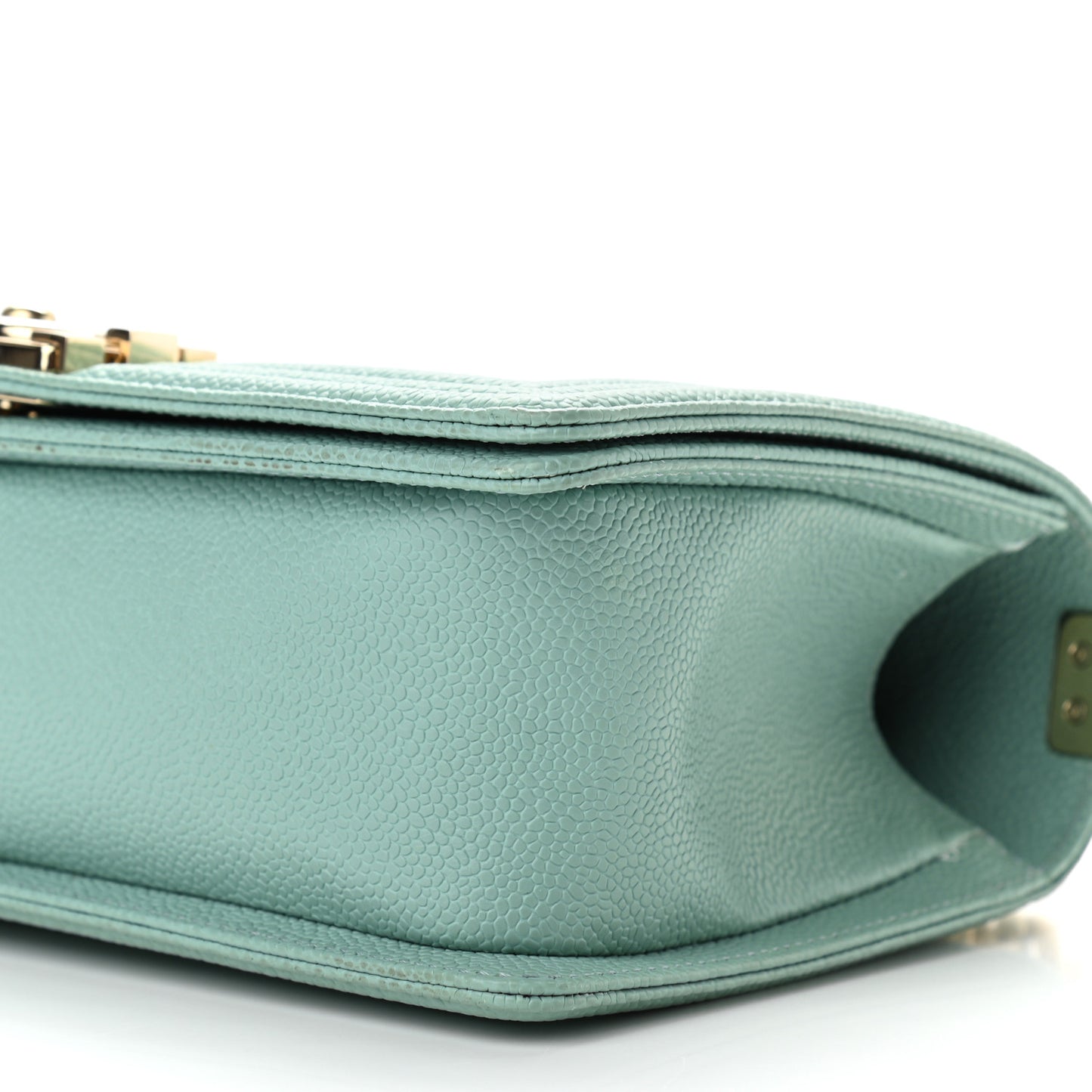 Caviar Quilted Medium Boy Flap Light Blue