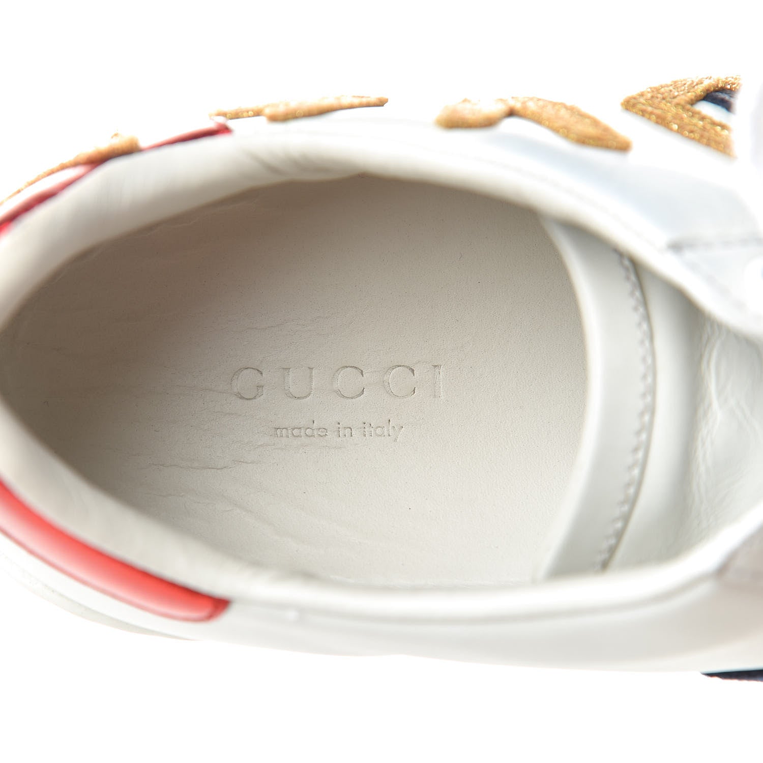 Gucci Calfskin Web LOVED Embroidered Womens Ace Sneakers 36 White 11 of 13