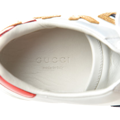 Gucci Calfskin Web LOVED Embroidered Womens Ace Sneakers 36 White 11 of 13