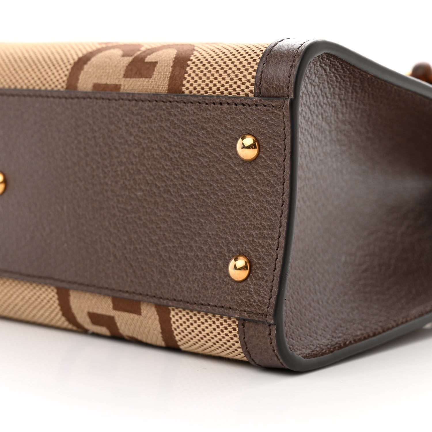 Gucci Monogram Jumbo GG Textured Dollar Calfskin Small Diana Tote Bag Camel Ebony New Acero Pomegranate Red 9 of 9