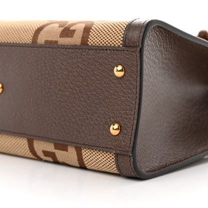 Gucci Monogram Jumbo GG Textured Dollar Calfskin Small Diana Tote Bag Camel Ebony New Acero Pomegranate Red 9 of 9