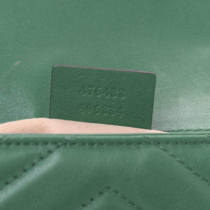 Gucci Calfskin Matelasse Super Mini GG Marmont Shoulder Bag Emerald Green 7 of 11