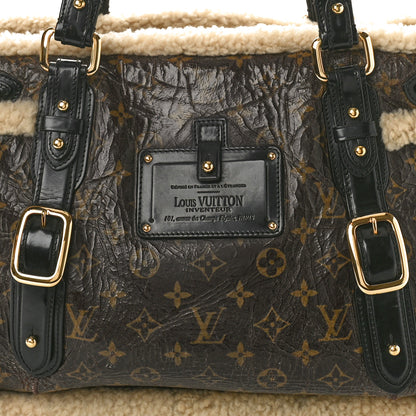 Louis Vuitton LOUIS VUITTON Patent Monogram Shearling Sac Thunder 7 of 9