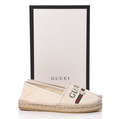 Gucci Canvas Logo Espadrilles 37 Greggio White 10 of 10