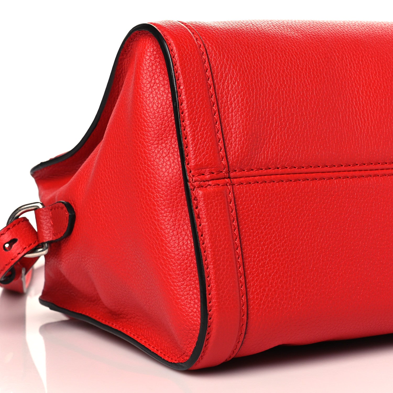 Alexander McQueen Pebbled Calfskin Small Skull Padlock Zip Around Tote Red 9 of 10