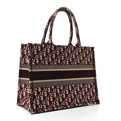 Christian Dior Oblique Medium Book Tote Burgundy Multicolor 3 of 10