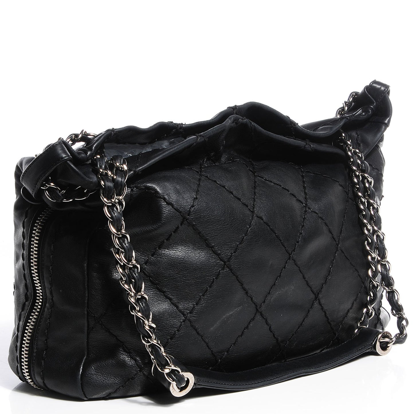 Lambskin Expandable Tote Black