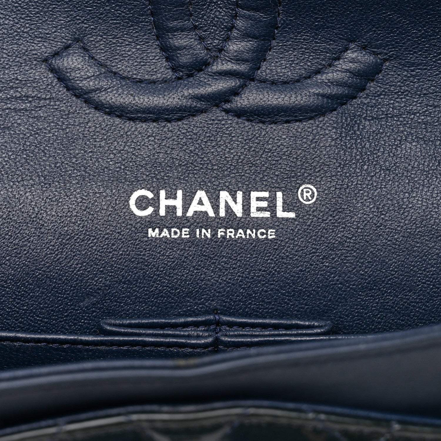 Chanel Patent Quilted Medium Double Flap Navy 6 of 14